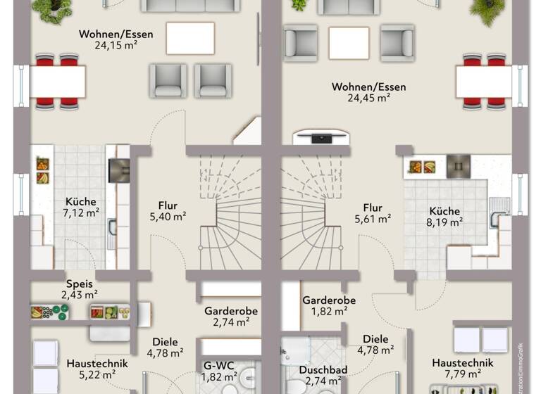 Doppelhaushälfte zum Kauf provisionsfrei 456.299 € 5 Zimmer 110 m²<br/>Wohnfläche 369 m²<br/>Grundstück Strullendorf Strullendorf 96129