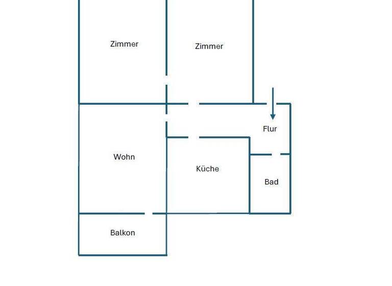Wohnung zur Miete 680 € 3 Zimmer 61 m² 1. Geschoss Freiheitstraße 48 Singen Singen (Hohentwiel) 78224