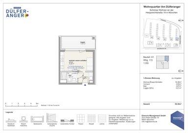 Wohnung zur Miete 795 € 1 Zimmer 29,4 m² 1. Geschoss frei ab sofort Harpprechtstr. 19 Hasenbergl-Lerchenau Ost München 80933