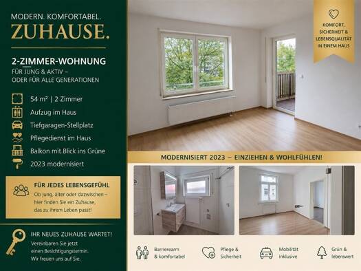 Wohnung zur Miete 380 € 2 Zimmer 54 m² 2. Geschoss frei ab 01.01.2027 Hartha 04746