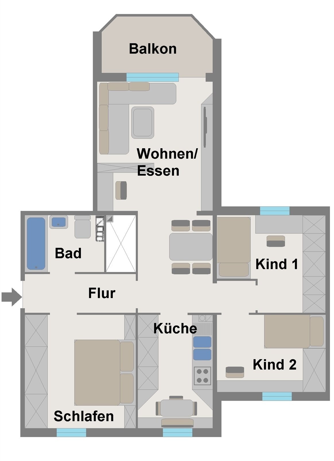 Wohnung zur Miete 595 € 4 Zimmer 75,3 m²<br/>Wohnfläche 1.<br/>Geschoss Brunsbüttel 25541