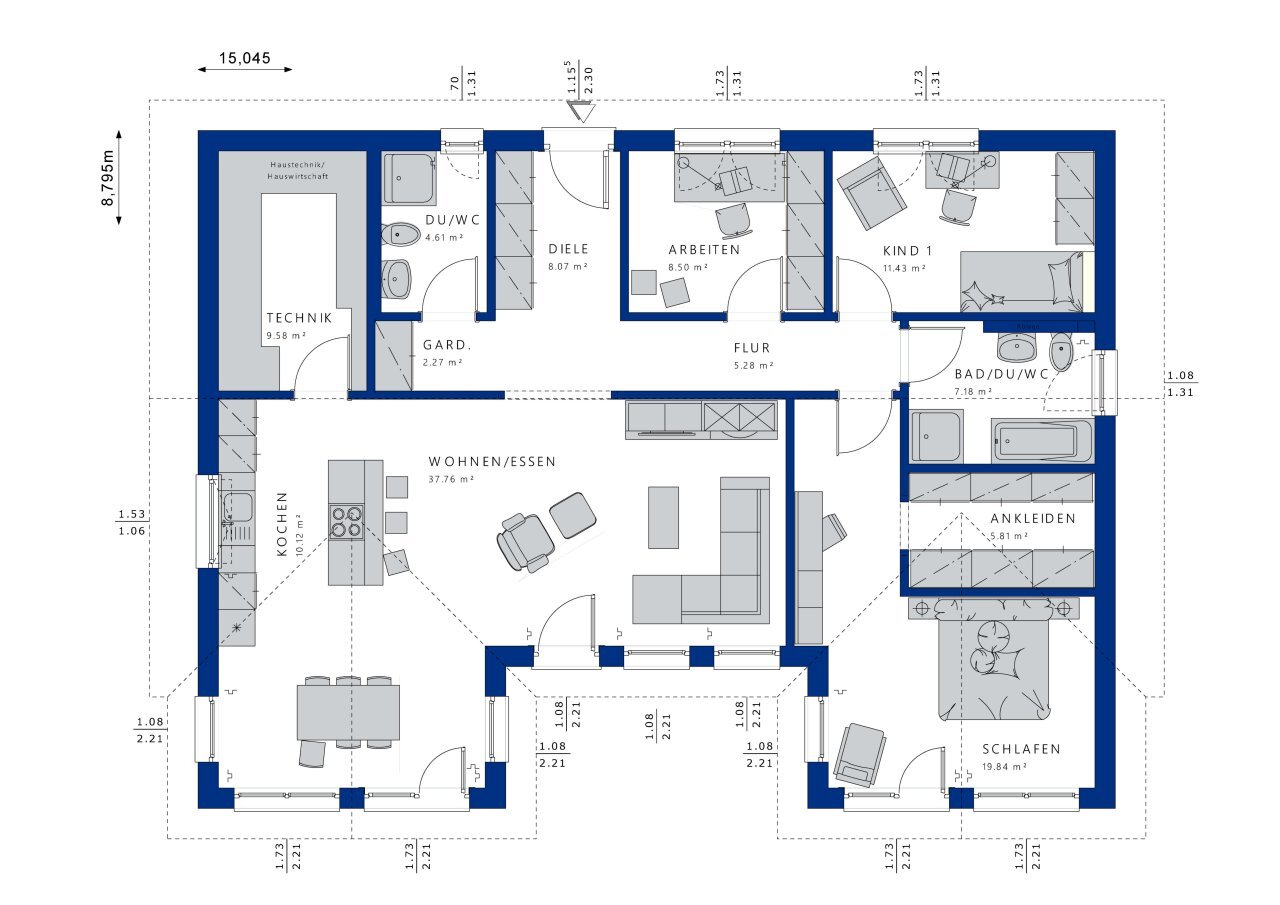 Bungalow zum Kauf 946.980 € 3,5 Zimmer 126 m²<br/>Wohnfläche 1.100 m²<br/>Grundstück Probstberg Wenzenbach 93173