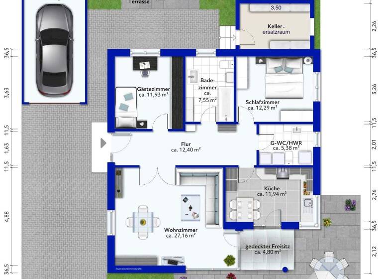 Bungalow zum Kauf provisionsfrei 399.900 € 3 Zimmer 91,1 m² 673 m² Grundstück Brinckmansdorf Rostock 18055