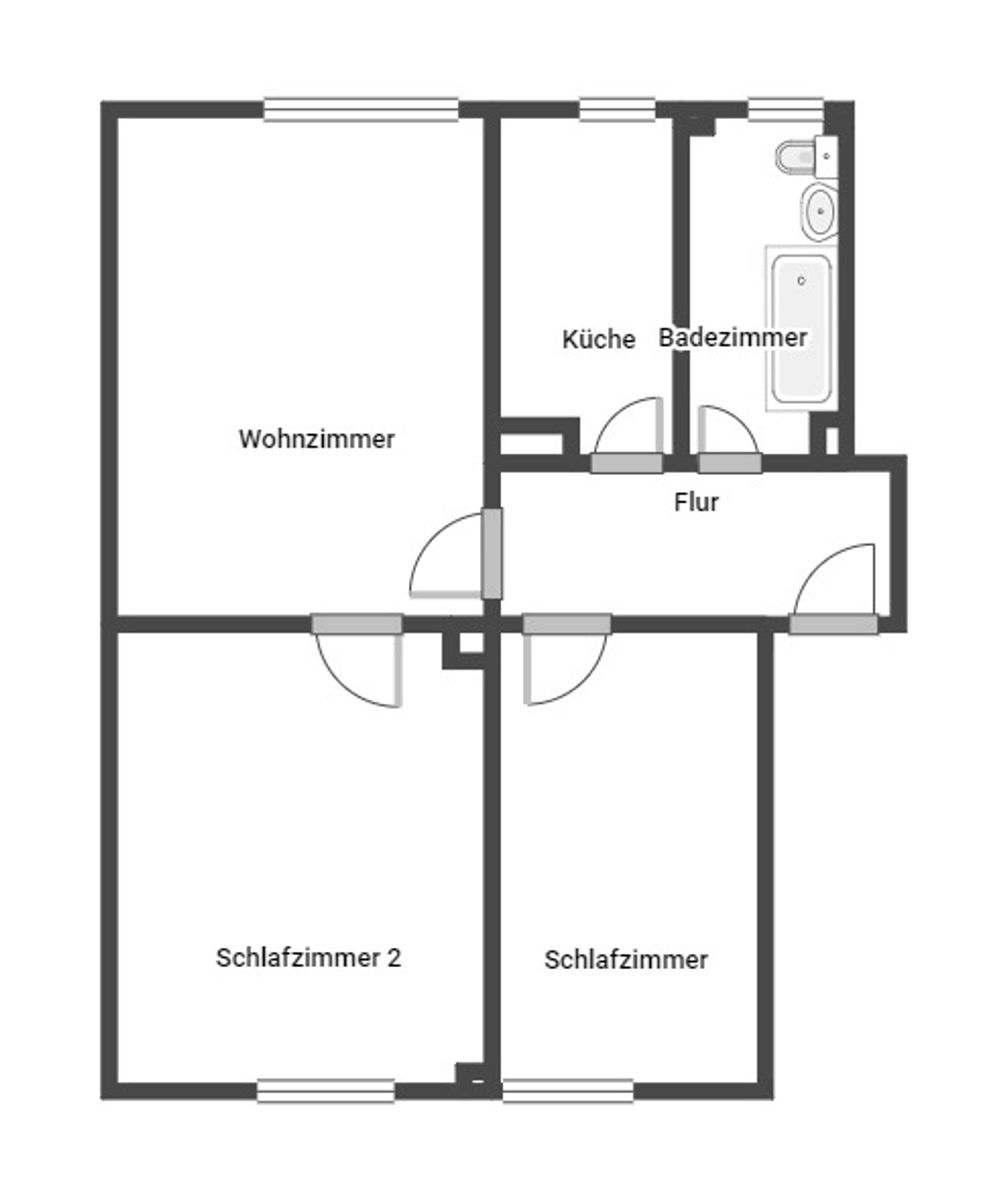 Immobilie zum Kauf als Kapitalanlage geeignet 89.000 € 3 Zimmer 53 m²<br/>Fläche Süd Bottrop 46242