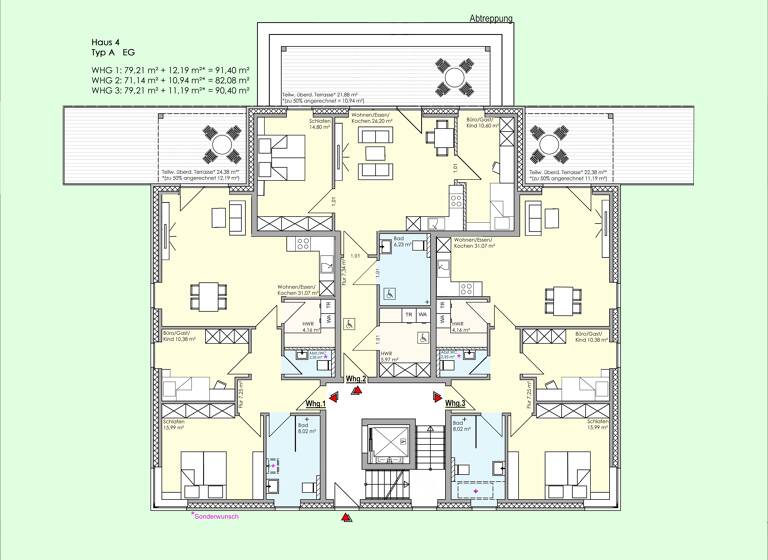 Wohnung zum Kauf provisionsfrei 327.912 € 3 Zimmer 82,1 m²<br/>Wohnfläche EG<br/>Geschoss ab sofort<br/>Verfügbarkeit Gerbertstraße 1-7 Lingen Lingen (Ems) 49809