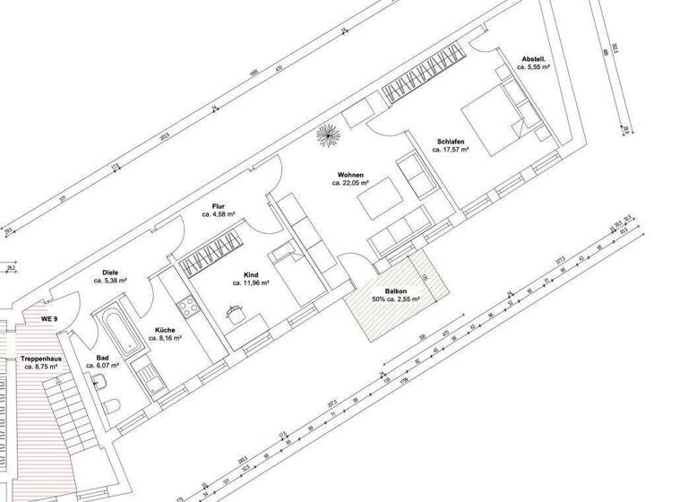 Wohnung zur Miete 920 € 3 Zimmer 84 m² 3. Geschoss Leipziger Straße 19 Schkeuditz 04435