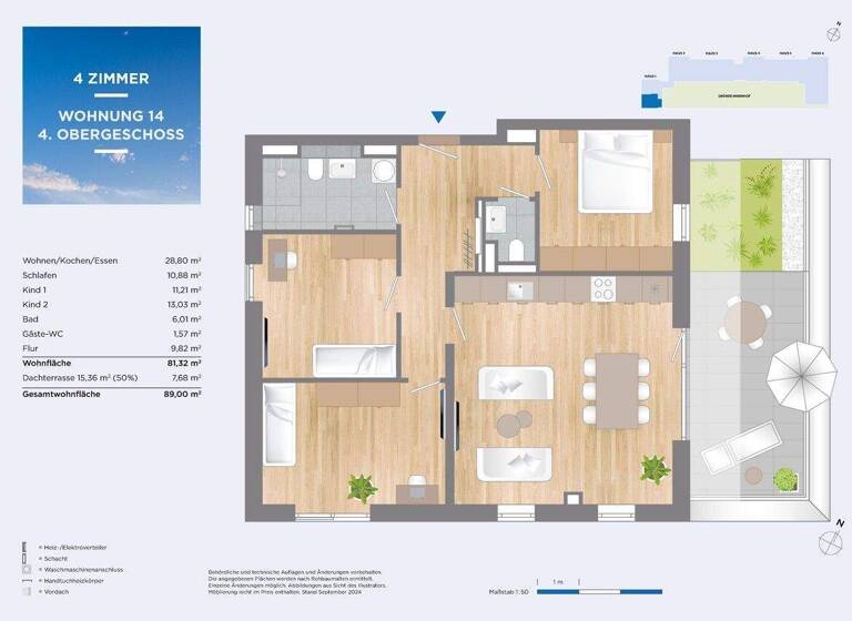 Wohnung zum Kauf - Erstbezug provisionsfrei 779.000 € 4 Zimmer 89 m² 4. Geschoss Böhmerwaldstr. 2 Eching 85386