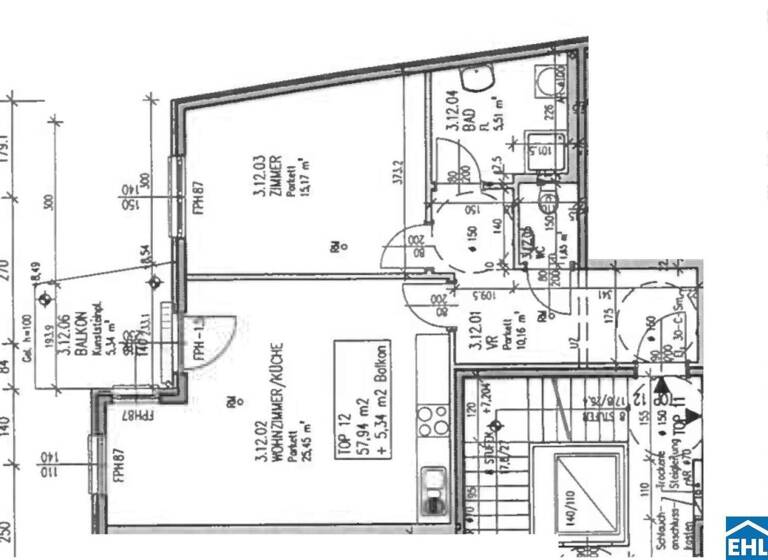 Wohnung zur Miete 732 € 2 Zimmer 57,9 m² 3. Geschoss Siegfriedgasse Wien 1210