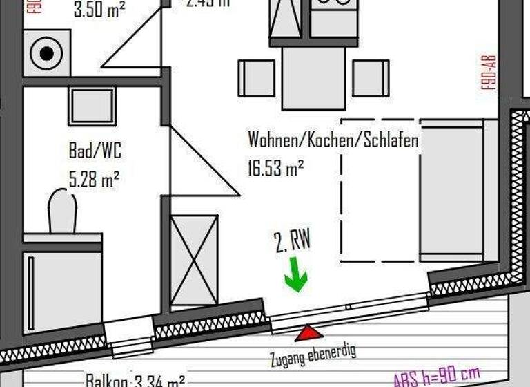 Studio zur Miete - Erstbezug 549 € 1 Zimmer 31,1 m² 2. Geschoss frei ab 01.04.2026 Hubert-Korte-Straße 7 Voxtrup Osnabrück 49086