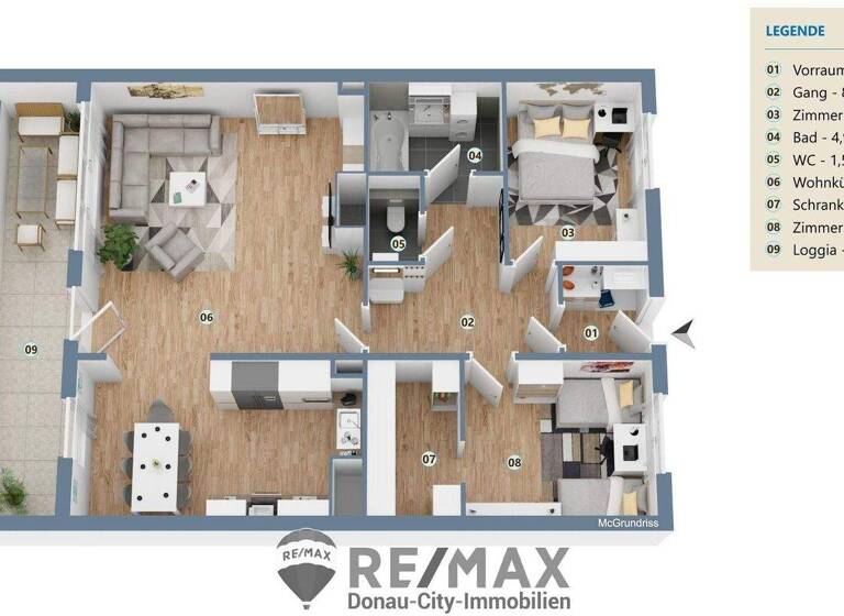 Wohnung zum Kauf 449.000 € 3 Zimmer 95 m² 1. Geschoss frei ab 01.04.2026 Wien 1220
