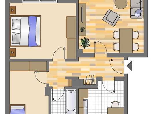 Wohnung zur Miete 439 € 3 Zimmer 62,6 m² EG frei ab 23.10.2026 Wiebringhausstraße 10 Hassel Gelsenkirchen-Nord 45896