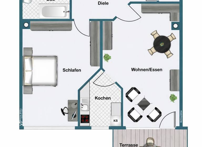 Wohnung zur Miete 847 € 2 Zimmer 76,4 m² EG Forchheim 91301