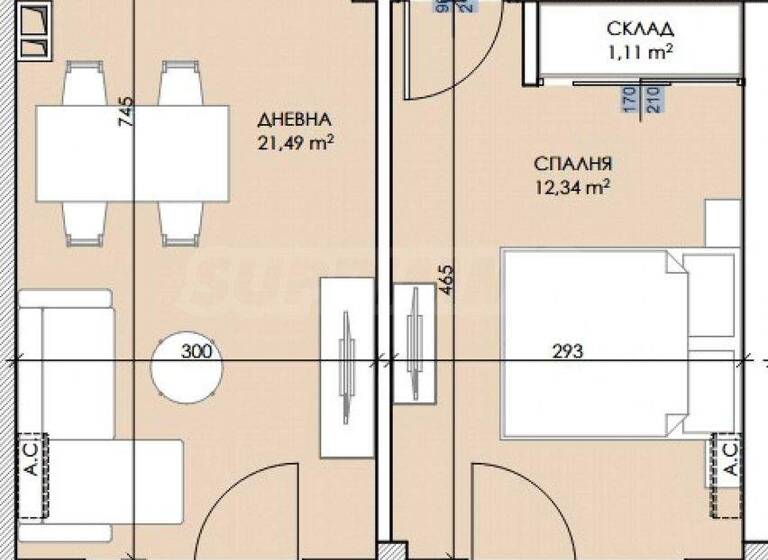 Studio zum Kauf 91.400 € 2 Zimmer 57,1 m² Ravda