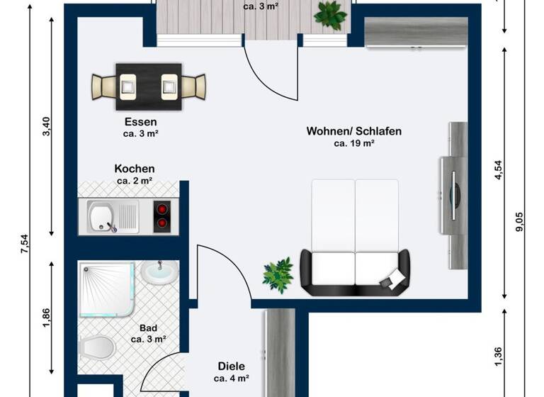 Studio zum Kauf 185.000 € 1 Zimmer 34,2 m² 3. Geschoss West Stuttgart 70176