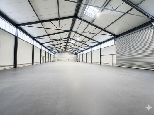 Lagerhalle zur Miete - Erstbezug 3.750 € 750 m² Lagerfläche teilbar ab 225 m² Derndorf Kirchheim 87757