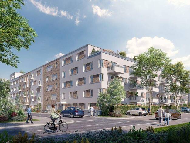 Wohnung zur Miete - Erstbezug 1.363 € 4 Zimmer 93,9 m² 1. Geschoss frei ab 01.02.2026 Melli-Beese-Straße 5 Barbaraviertel Neuss 41460