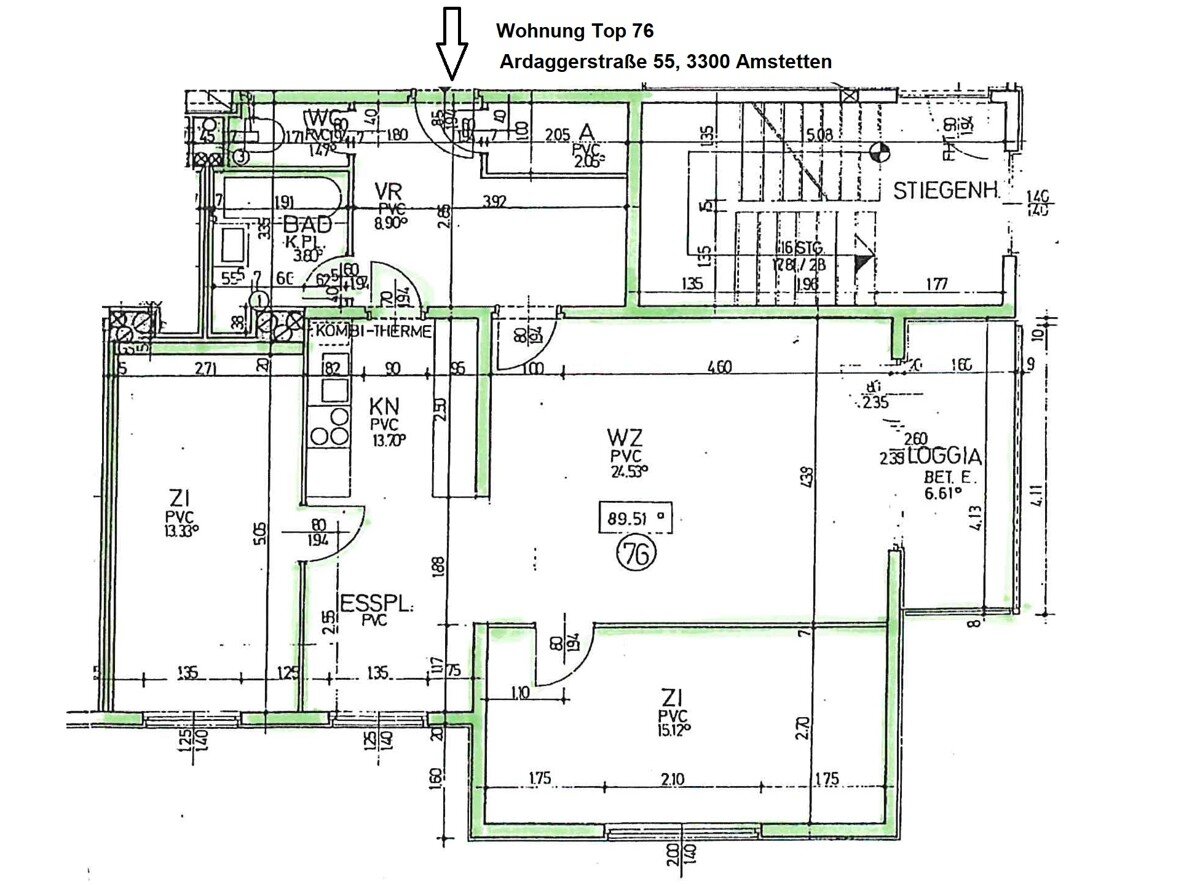 Wohnung zur Miete 730 € 3 Zimmer 89,5 m²<br/>Wohnfläche Amstetten 3300