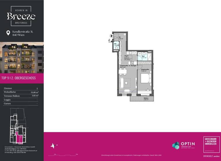 Wohnung zum Kauf - Erstbezug 388.020 € 2 Zimmer 53,8 m² frei ab 01.12.2027 Wien 1140