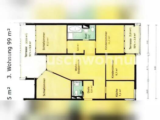 Wohnung zur Miete Tauschwohnung 1.500 € 4 Zimmer 100 m² 5. Geschoss Wiehre Freiburg im Breisgau 79100
