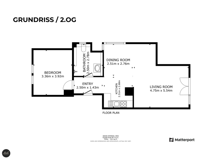 Wohnung zum Kauf 390.000 € 2 Zimmer 52 m² 2. Geschoss Trudering-Riem München 81825