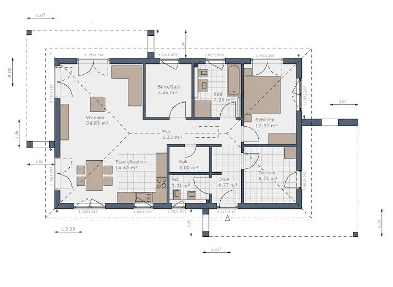 Bungalow zum Kauf provisionsfrei 567.432 € 3 Zimmer 90 m² 555 m² Grundstück Brieselang 14656