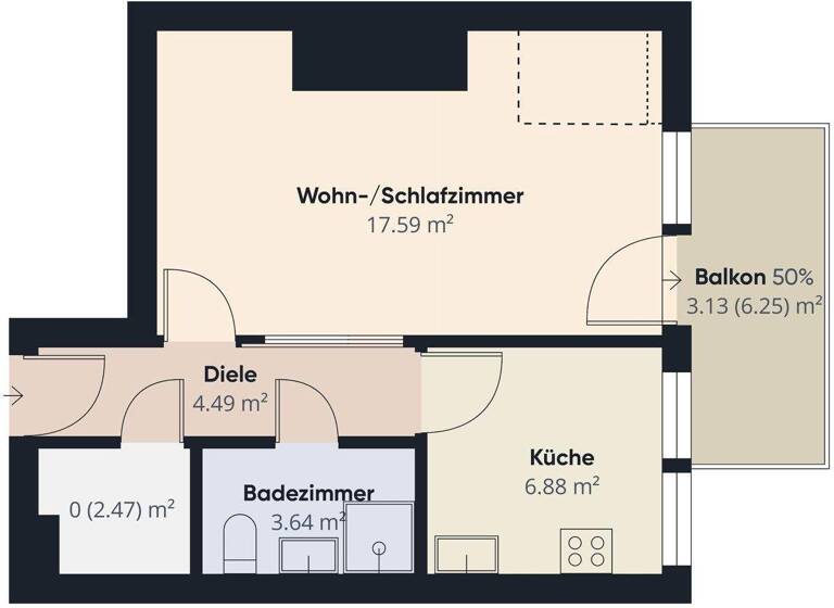 Studio zum Kauf 99.000 € 1 Zimmer 36 m² Ohlenhof Bremen 28239