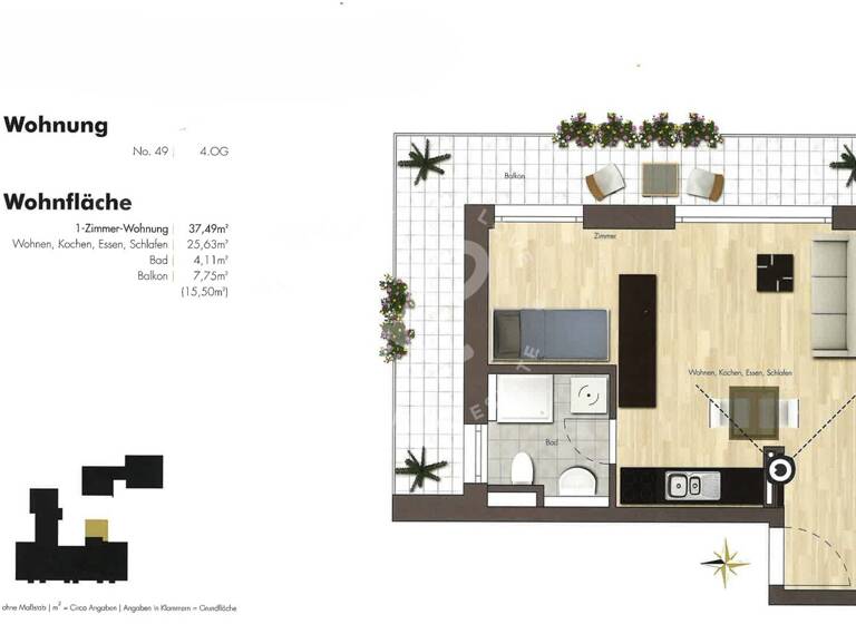 Studio zum Kauf 269.000 € 1 Zimmer 37,5 m² 4. Geschoss Gallus Frankfurt am Main / Gallusviertel 60326