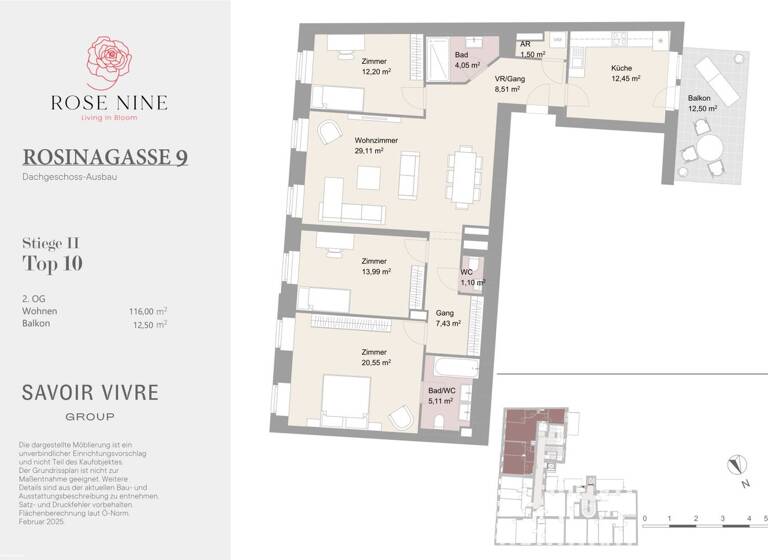 WG-Zimmer zum Kauf - Erstbezug 849.000 € 5 Zimmer 122 m² 2. Geschoss Wien 1150