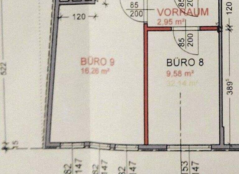 Büro zur Miete 550 € 2 Zimmer 32,1 m² Bürofläche Wien 1090