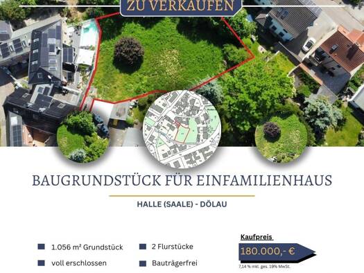 Grundstück zum Kauf 180.000 € 1.056 m² Grundstück Dölau Halle (Saale) 06120