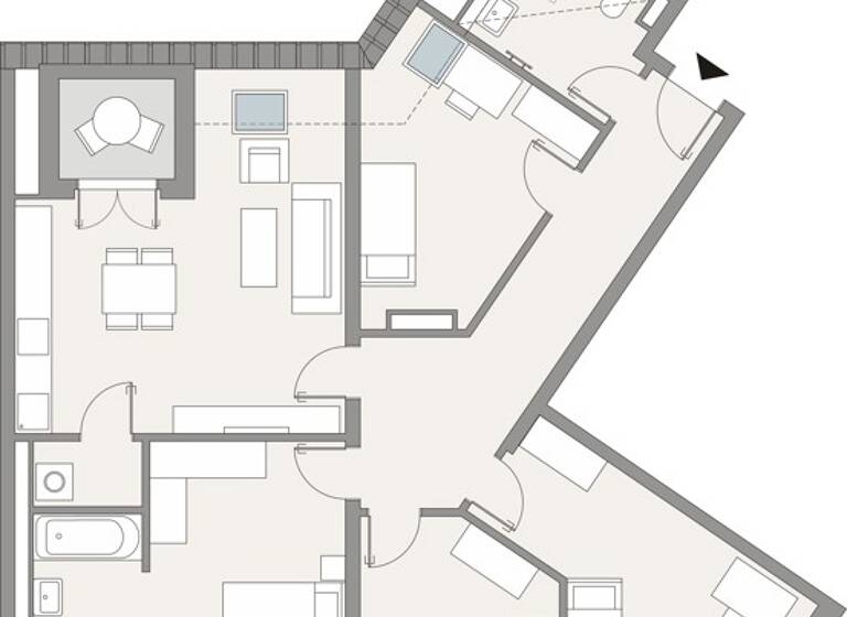 Wohnung zur Miete - Neubau 1.611 € 5 Zimmer 104,6 m²<br/>Wohnfläche Dachgeschoss, 3.<br/>Geschoss 01.07.2025<br/>Verfügbarkeit An der Streuobstwiese 18a Leutzsch Leipzig-Leutzsch 04179