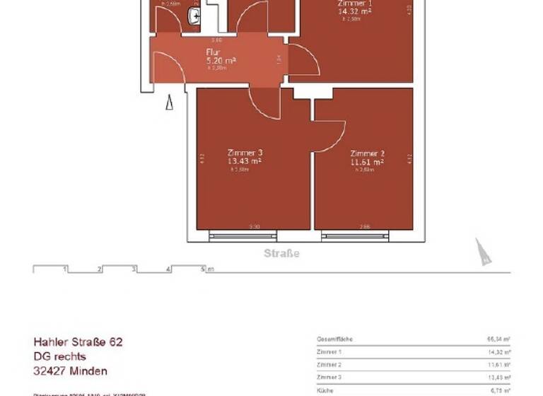 Wohnung zur Miete 799 € 3 Zimmer 56,5 m² frei ab sofort Hahler Str. 62 Innenstadt Minden 32427