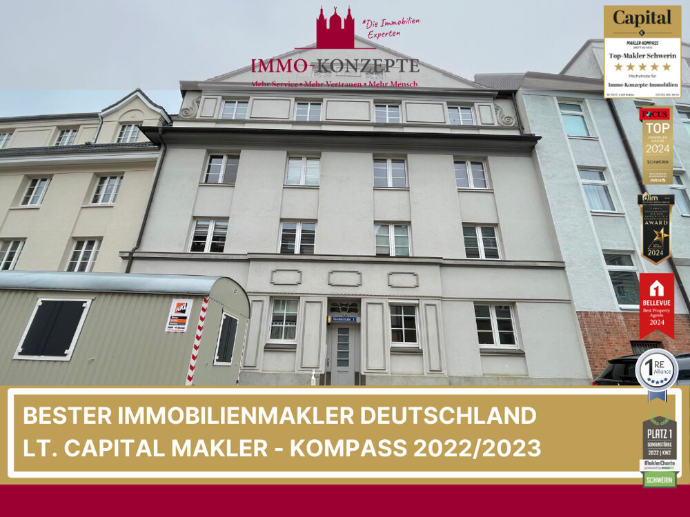 Wohnung zur Miete 410 € 2 Zimmer 45,5 m²<br/>Wohnfläche Werdervorstadt Schwerin 19055