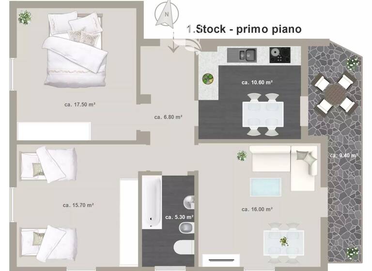 Studio zum Kauf 260.000 € 3 Zimmer 92 m² 1. Geschoss Meran 39012