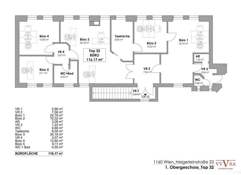 Büro zur Miete 4.990 € 10 Zimmer 325,2 m² Bürofläche Heigerleinstraße 23 Wien,Ottakring 1160