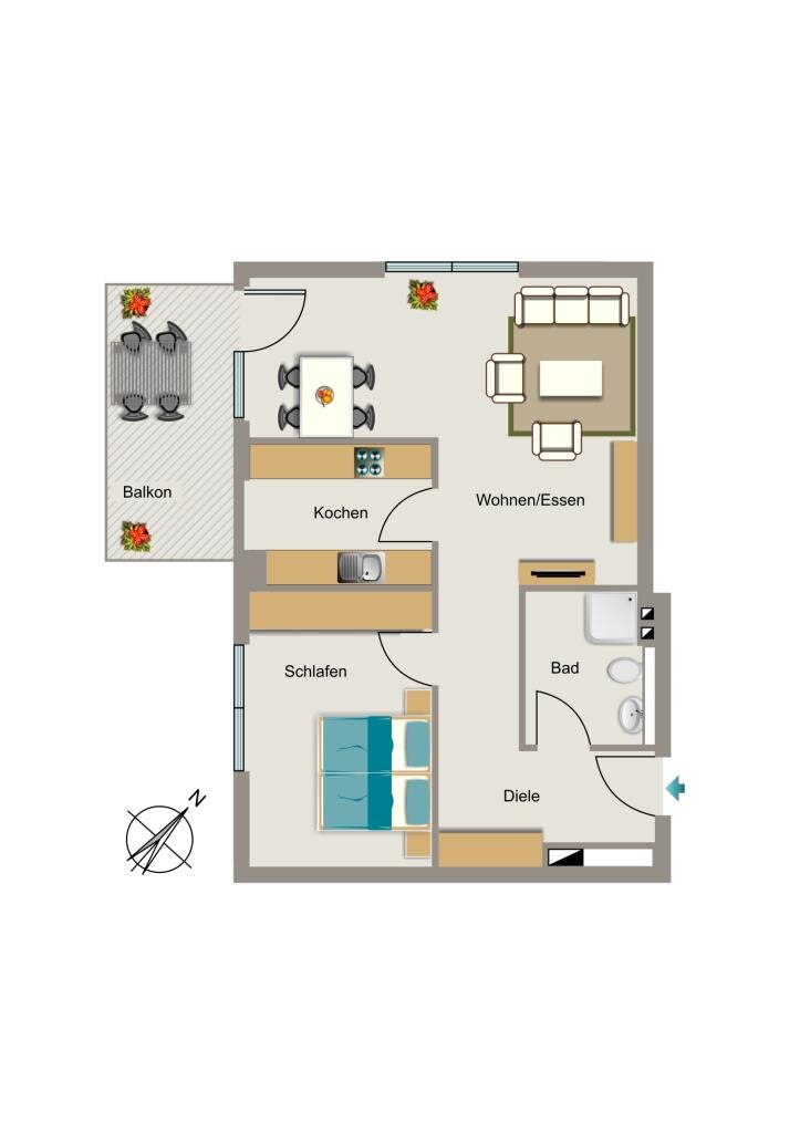 Wohnung zur Miete 763 € 2,5 Zimmer 67,5 m²<br/>Wohnfläche 2.<br/>Geschoss Franz-Balke-Weg 40 Westend Mönchengladbach 41065