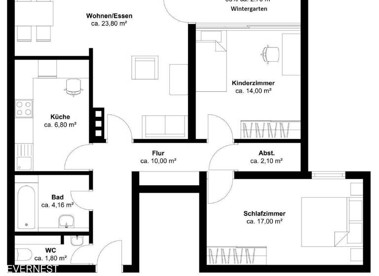 Wohnung zum Kauf 159.000 € 3 Zimmer 78 m² 8. Geschoss Vogelstang Mannheim 68309