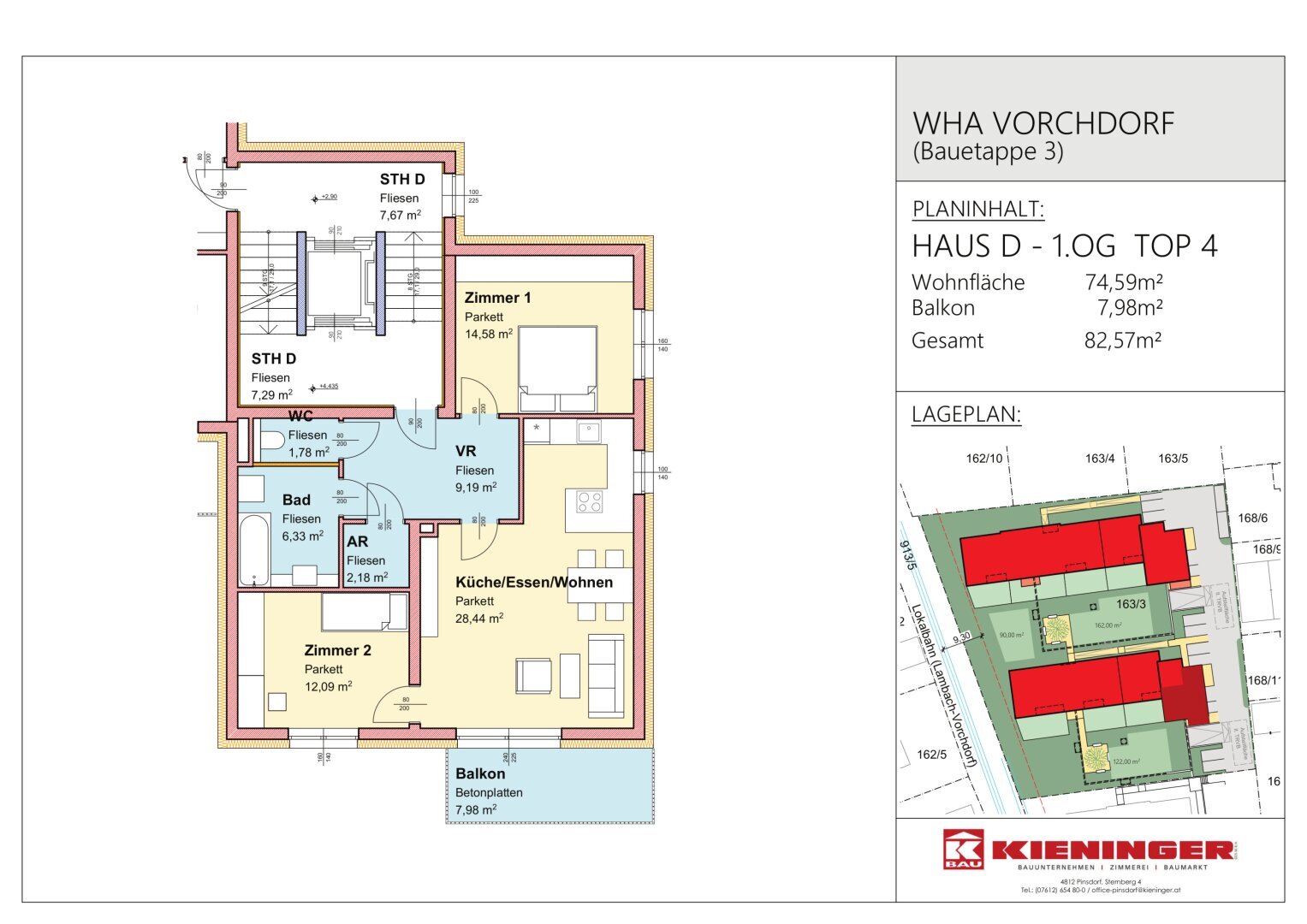 Wohnung zum Kauf provisionsfrei 282.029 € 3 Zimmer 74,6 m²<br/>Wohnfläche 1.<br/>Geschoss Bahnhofstraße 32d Vorchdorf 4655