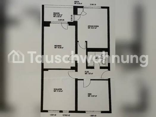 Wohnung zur Miete Tauschwohnung 1.120 € 3 Zimmer 82 m² Lindenthal Köln 50931