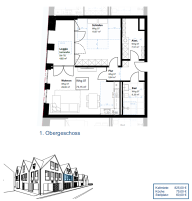 Wohnung zur Miete 825 € 2 Zimmer 73,2 m² frei ab 01.02.2025 Emsbüren Emsbüren 48488