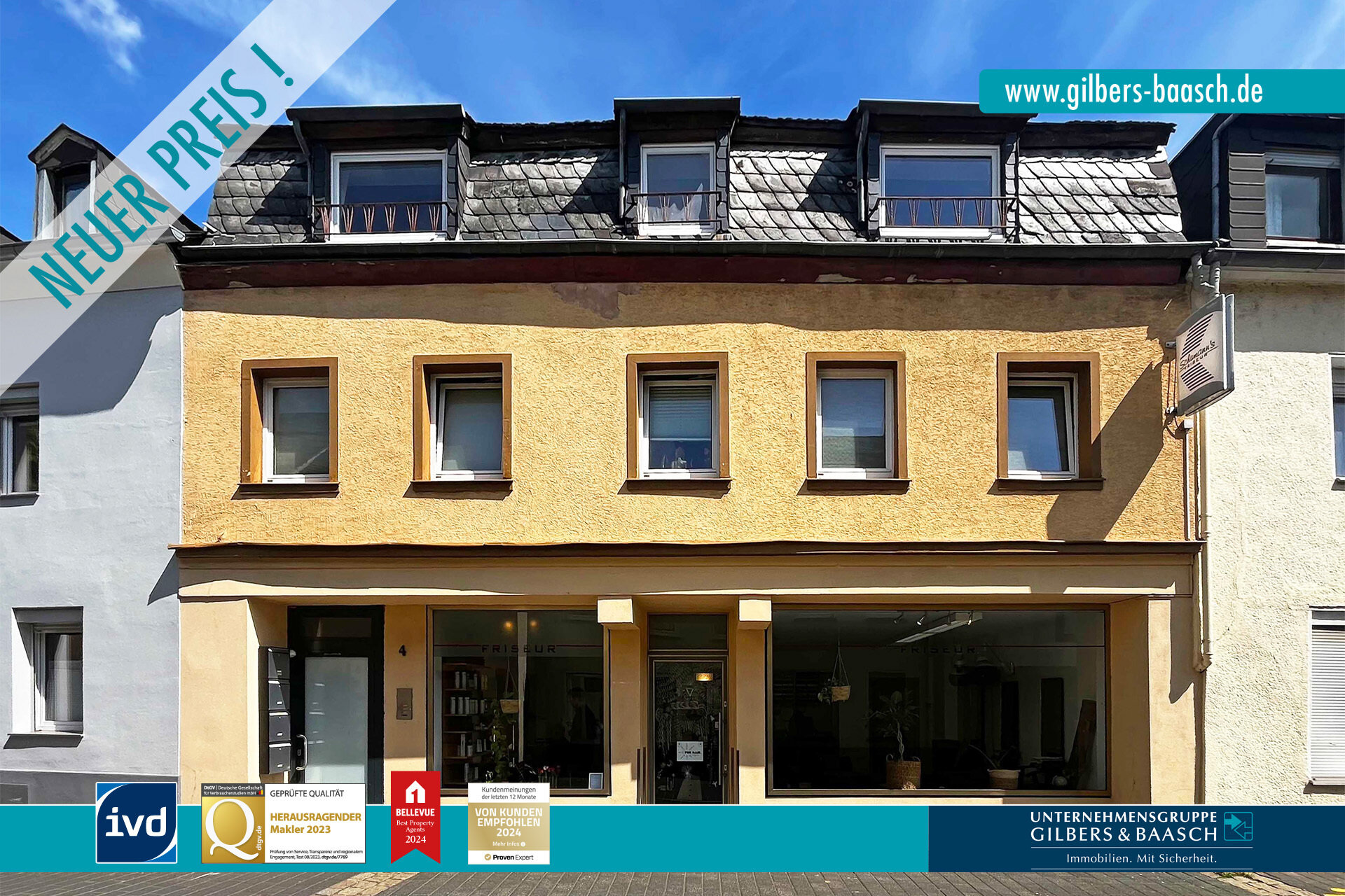 Mehrfamilienhaus zum Kauf 480.000 € 8 Zimmer 215 m²<br/>Wohnfläche 314 m²<br/>Grundstück Alt-Heiligkreuz 1 Trier 54295