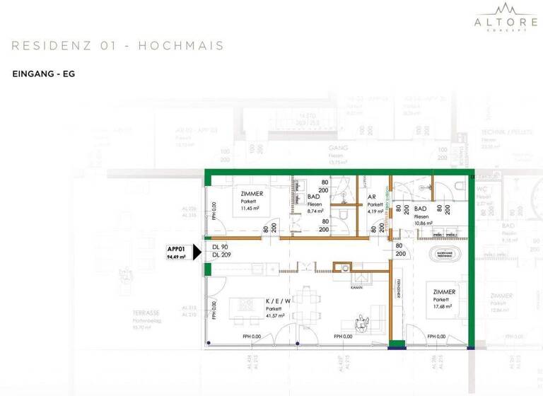 Wohnung zum Kauf 1.475.000 € 3 Zimmer 94,5 m² 1. Geschoss Maria Alm 5761