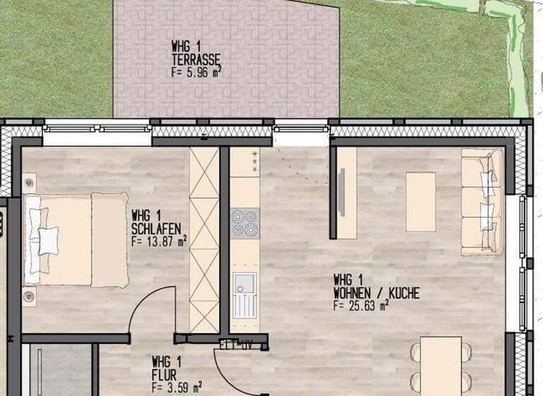 Wohnung zur Miete - Erstbezug 510 € 3 Zimmer 42 m² frei ab 15.03.2026 Ledebourstraße 2-3 Diepholz 49356