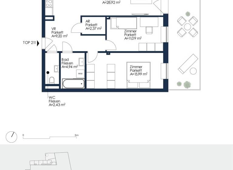 Wohnung zur Miete 832 € 3 Zimmer 74 m² 2. Geschoss Neubaugasse 43 Lend Graz 8020