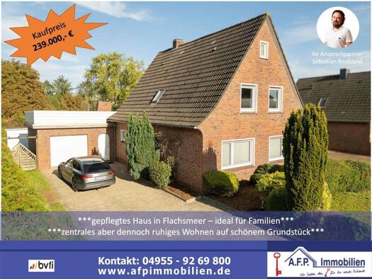 Einfamilienhaus zum Kauf 239.000 € 4 Zimmer 160 m² 800 m² Grundstück Flachsmeer Westoverledingen 26810