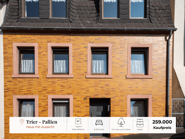 Einfamilienhaus zum Kauf 259.000 € 6 Zimmer 150 m² 1.070 m² Grundstück Trier-West-Pallien Trier 54294