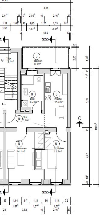 Wohnung zur Miete 475 € 2 Zimmer 53 m²<br/>Wohnfläche 3.<br/>Geschoss ab sofort<br/>Verfügbarkeit Wielandstraße 29 Weißenfels Weißenfels 06667