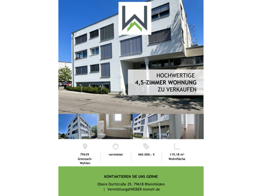 Wohnung zum Kauf 460.000 € 4,5 Zimmer 119,2 m² EG Grenzach Grenzach-Wyhlen 79639