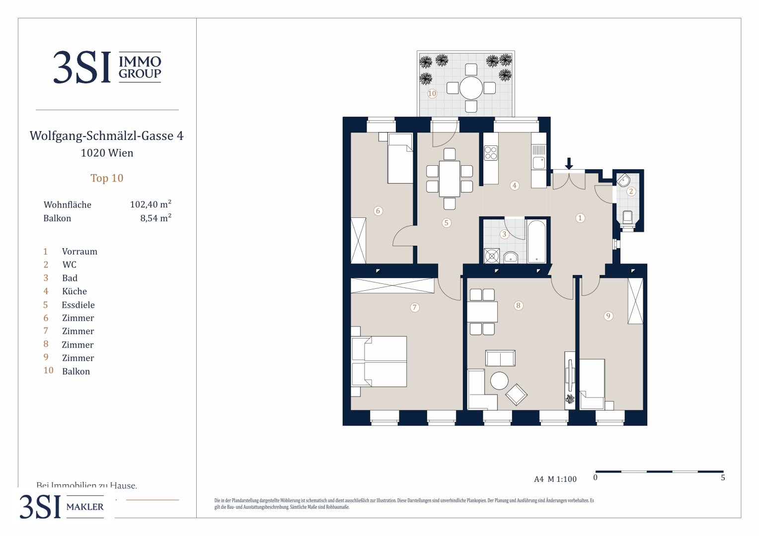 Wohnung zum Kauf 635.000 € 4 Zimmer 102,4 m²<br/>Wohnfläche 1.<br/>Geschoss Wolfgang-Schmälzl-Gasse 4 Wien 1020