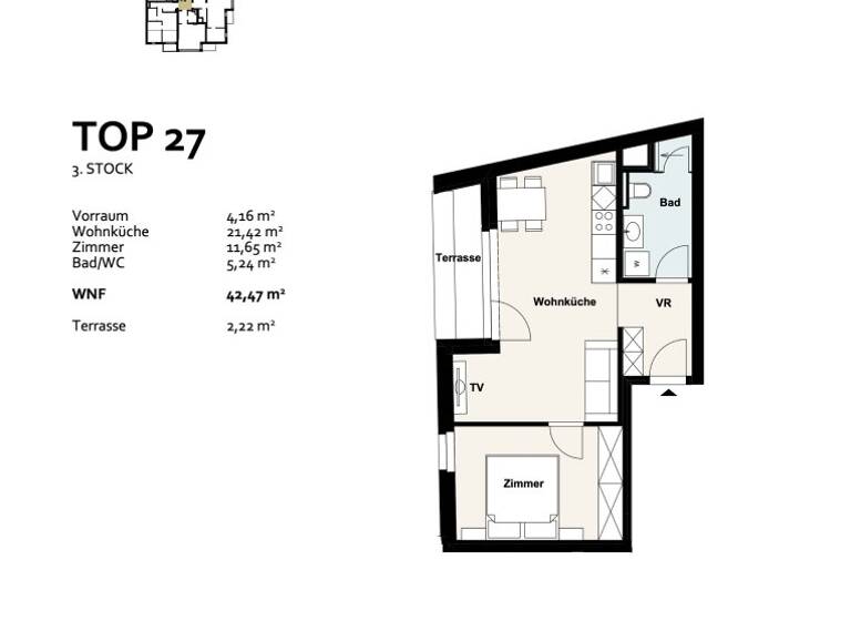 Wohnung zum Kauf - Erstbezug 298.013 € 2 Zimmer 42,5 m² 3. Geschoss Baumergasse 2a Wien 1210